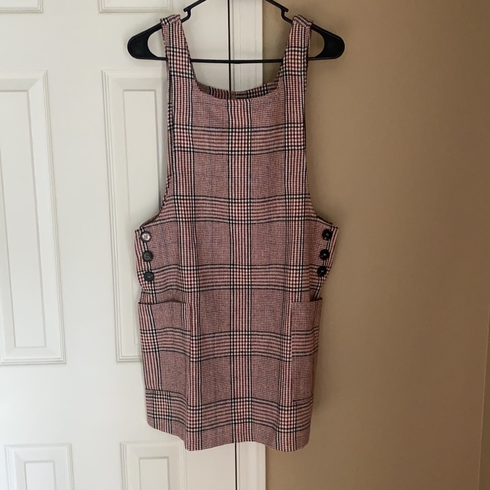 red houndstooth mini dress
